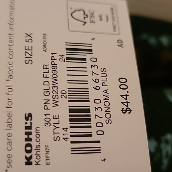 SONOMA BRAND WOMENS BLUE FLORAL PLUS SIZE LONG SLEEVES TOP SIZE 5X - Picture 9 of 15